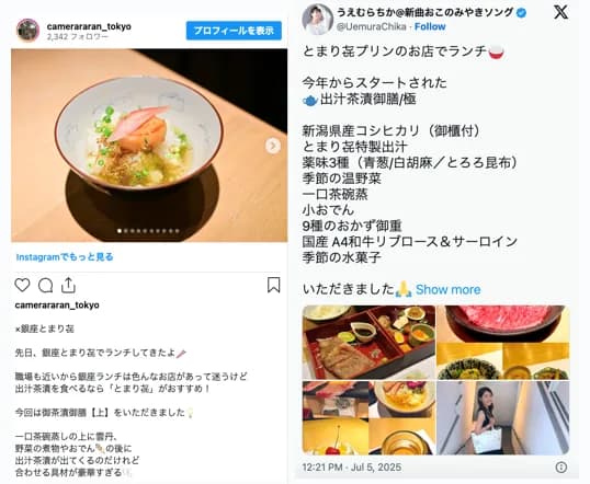 飲食のインフルエンサー投稿事例 No.10